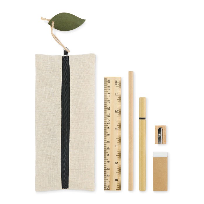 Stationary set in cotton pouch