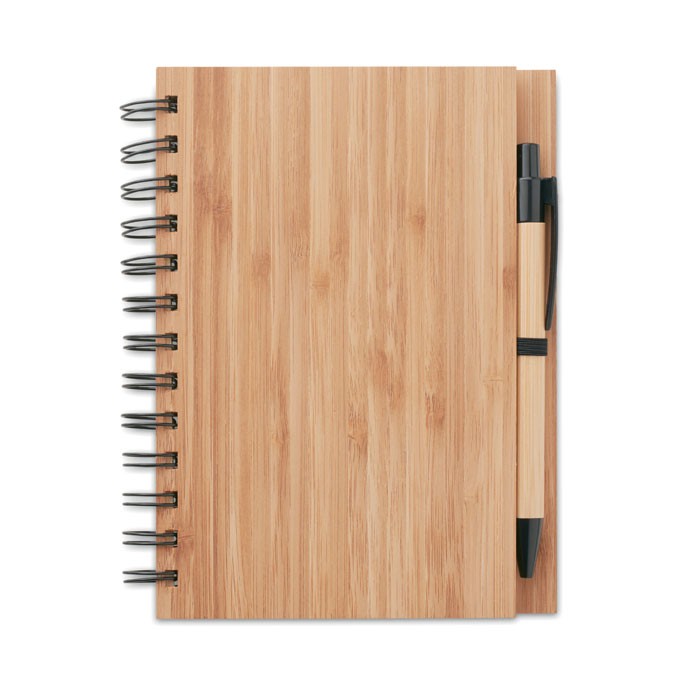 Bamboo notebook with pen