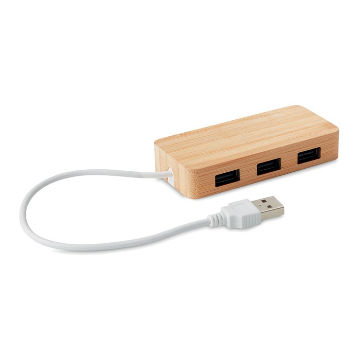 Bamboo USB 3 ports hub