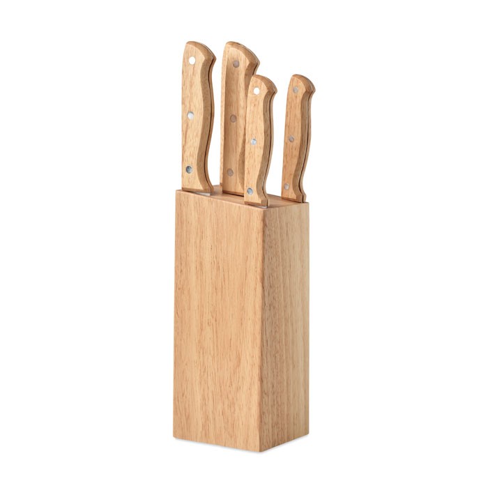 5 piece knife set in base