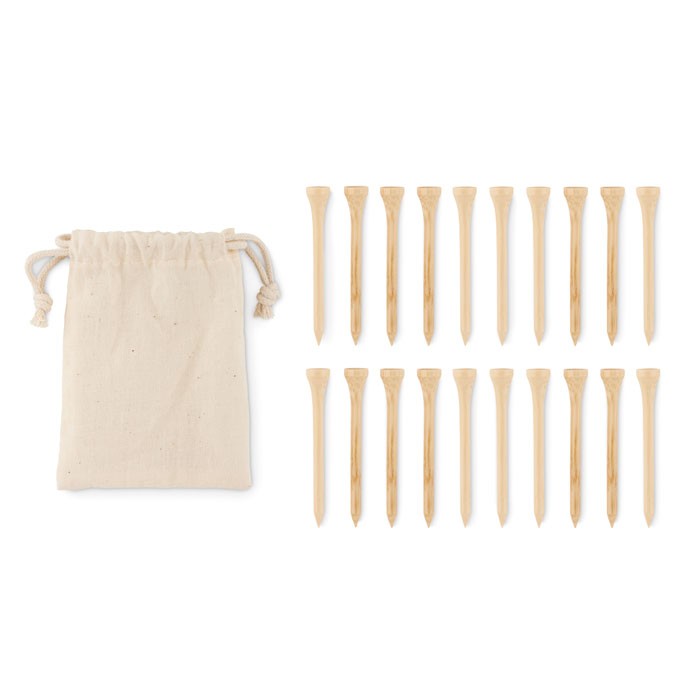 20 bamboo golf tees set