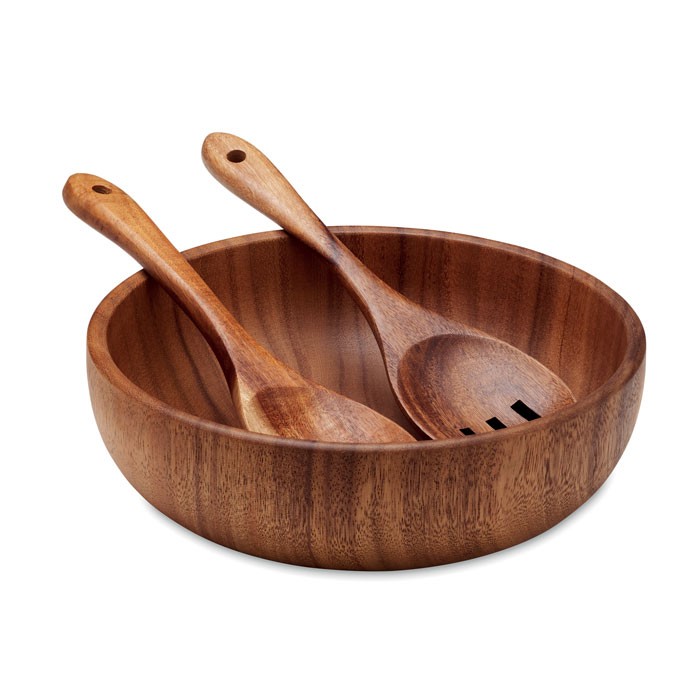 Salad bowl set with utensils