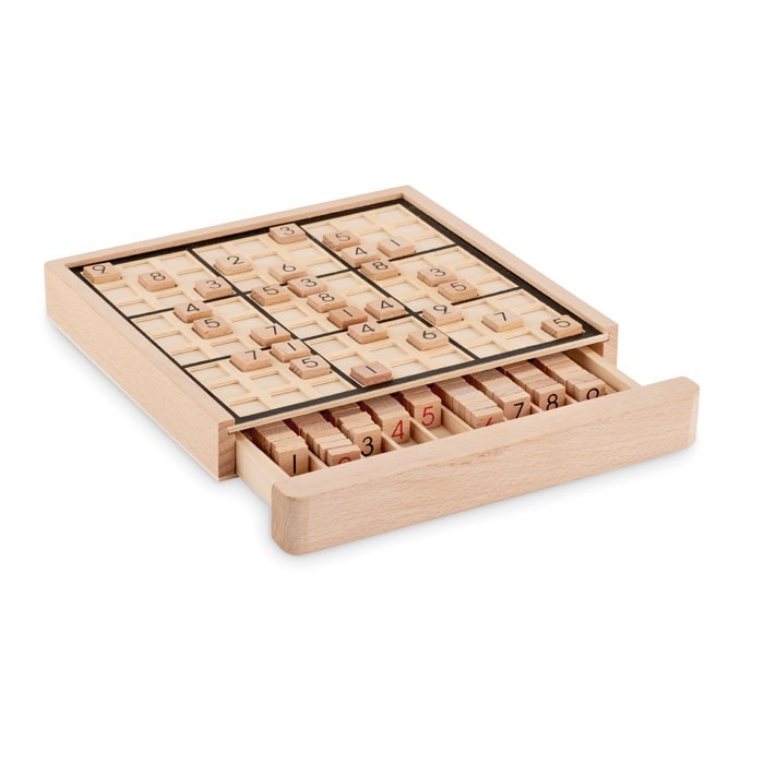 Wooden sudoku board game